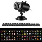 Not Easy To Fade Card Pattern 9W Double Cylinder Water Pattern Christmas Projection Light - Image 3