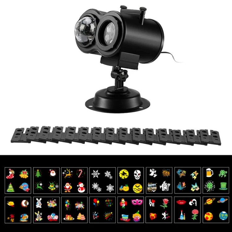 TBD06037423_B2.webp Not Easy To Fade Card Pattern 9W Double Cylinder Water Pattern Christmas Projection Light - Image 3