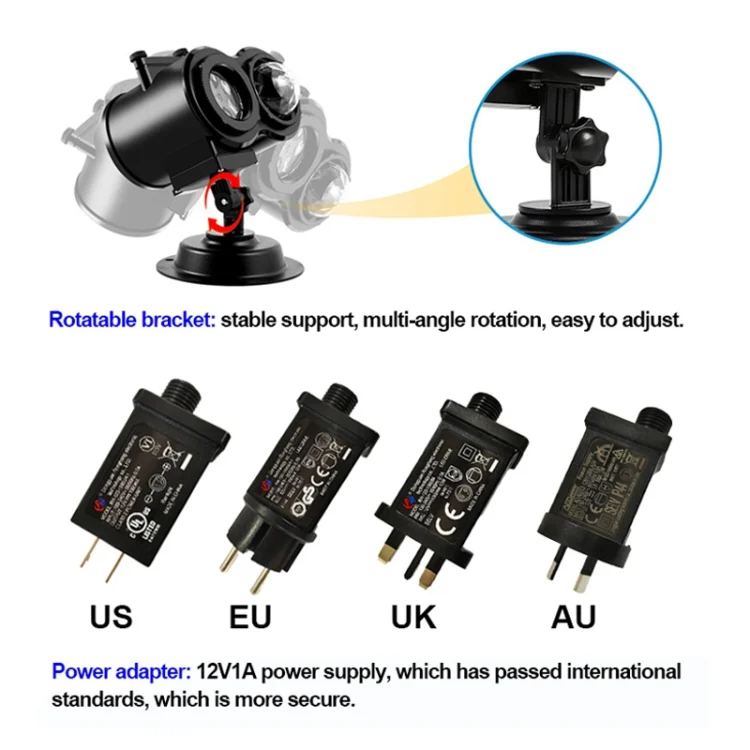 TBD06037423_B6.webp Not Easy To Fade Card Pattern 9W Double Cylinder Water Pattern Christmas Projection Light - Image 7