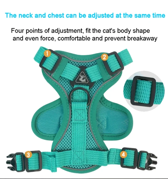 TBD06037462_B2.webp Pet Vest Harness + Traction Rope Set Reflective Breathable Dog Cat Harness - Image 3