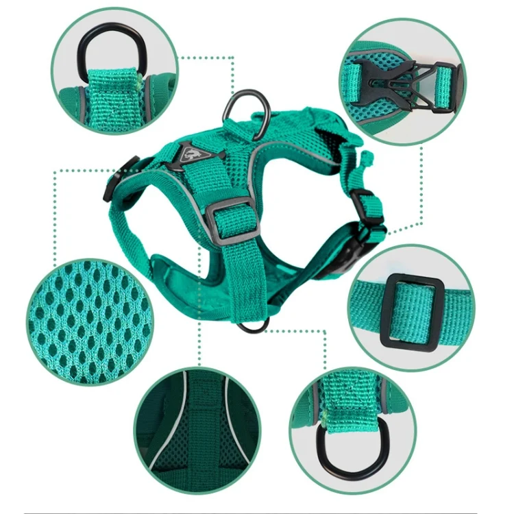 TBD06037462_B4.webp Pet Vest Harness + Traction Rope Set Reflective Breathable Dog Cat Harness - Image 5