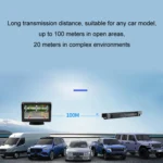 Solar License Plate Frame Wireless Transmission Reversing Camera Display - Image 5