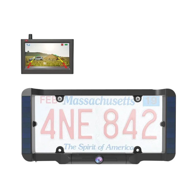 TBD06037572.webp Solar Integrated License Plate Wireless Transmission Camera Reversing Display - Image 1