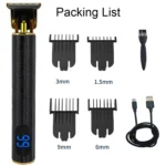 USB Rechargeable Digital Display Engraving Ceramic Knife Electric Hair Clipper - Image 8