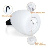 16 Colors LED Night Light with Handle Hanging Lantern USB Rechargeable Table Lamp - Image 4