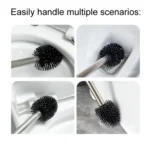 Bathroom Stainless Steel Base Leak-Proof Toilet Brush Set - Image 3
