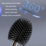 Bathroom Stainless Steel Base Leak-Proof Toilet Brush Set - Image 5