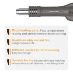 BAKU BA-601C+ Digital Display 2-In-1 Electric Soldering Iron Heat Exchanger Mobile Phone Maintenance Desoldering - Image 9