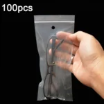 100pcs Perforated Ziplock Bag Thickened Transparent Packaging Bag Plastic Sealed Bag
