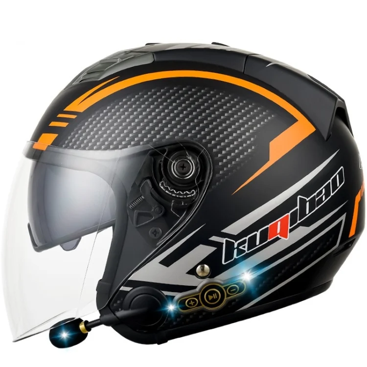 KUQIBAO Motorcycle Smart Bluetooth-compatible Sun Protection Double Lens Safety Helmet
