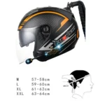 KUQIBAO Motorcycle Bluetooth Headset Double Lens Helmet With Braid - Image 3