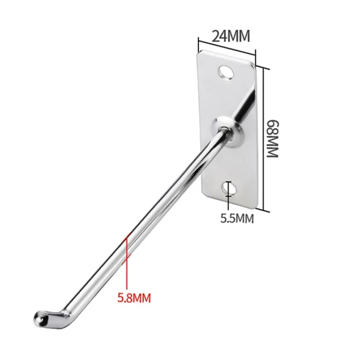 TBD06037760_B2.webp 2pcs 6mm Thick Nail Wall Display Jewelry Hooks Single Wire Hook - Image 3