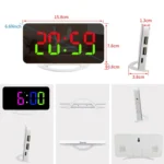 TS-8201 LED Digital Mirror Alarm Clock Big Screen Dual USB Desktop Table Clock - Image 2