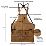 Heavy Canvas Carpentry Electrician Garden Workwear Apron - Image 3