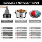 8QT Silicone Slow Cooke Liners Reusable Leakproof Crock Pot Liners - Image 4