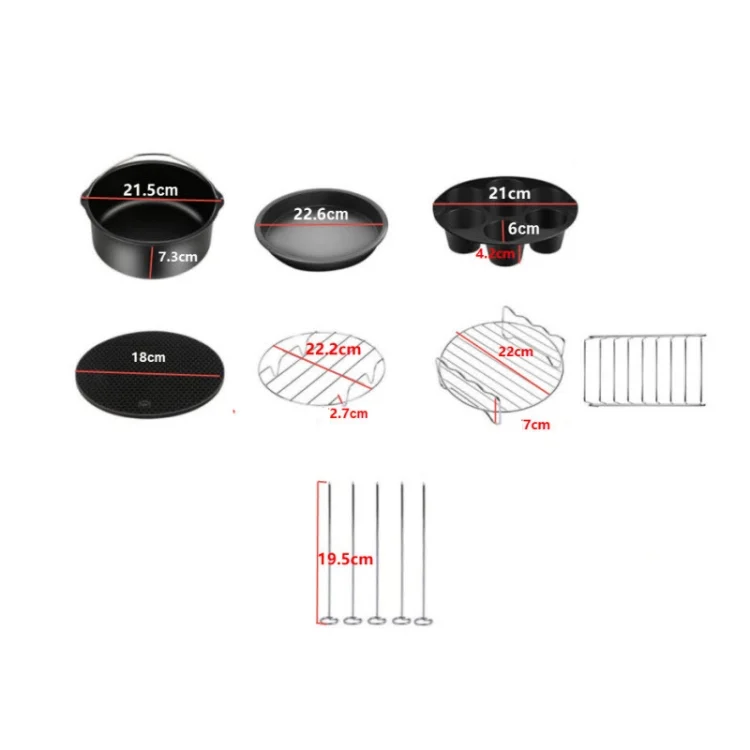 TBD06037860_1.webp 7 In 1  9-Inch Baking Cake Pan And Pizza Pan For 5.3-6.8qt Air Fryer - Image 2