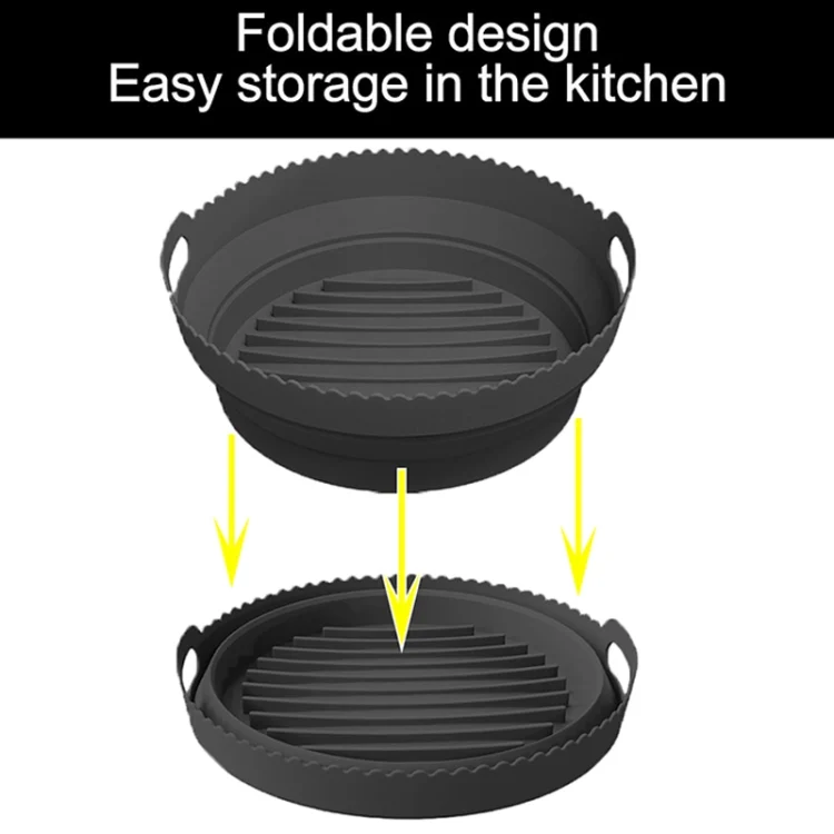 TBD06037864_B3.webp Round 2 Layer Air Fryer Silicone Basket Reusable Foldabl Air Fryer Mold Liner Tray - Image 4