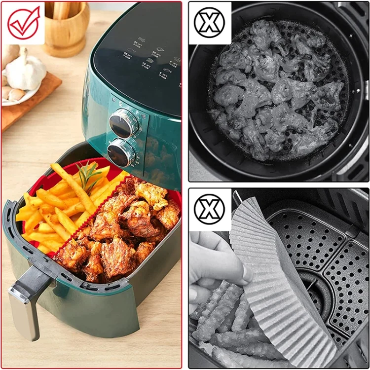 TBD06037864_B6.webp Round 2 Layer Air Fryer Silicone Basket Reusable Foldabl Air Fryer Mold Liner Tray - Image 7