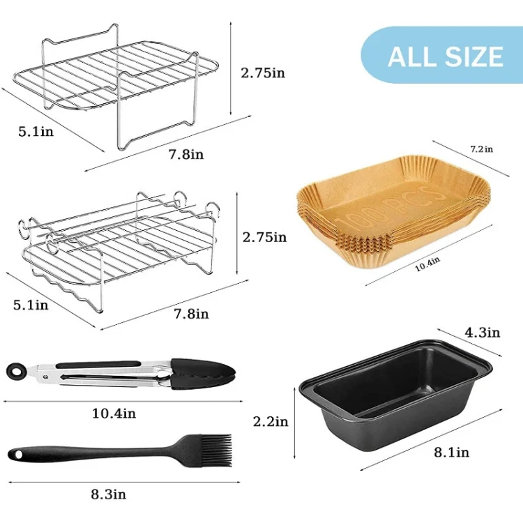 TBD06037875_1.webp For Ninja 3.7-4.2QT Air Fryer Accessories 6 in 1 Set - Image 2