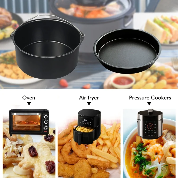 TBD06038007_B4.webp Cake Basket with Handle + Pizza Tray Air Fryer Accessory Set Bakeware - Image 5