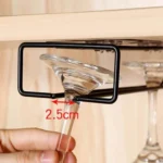 Iron  Red Wine Glass Storage Rack Nail Free Upside Down Glass Rack - Image 3