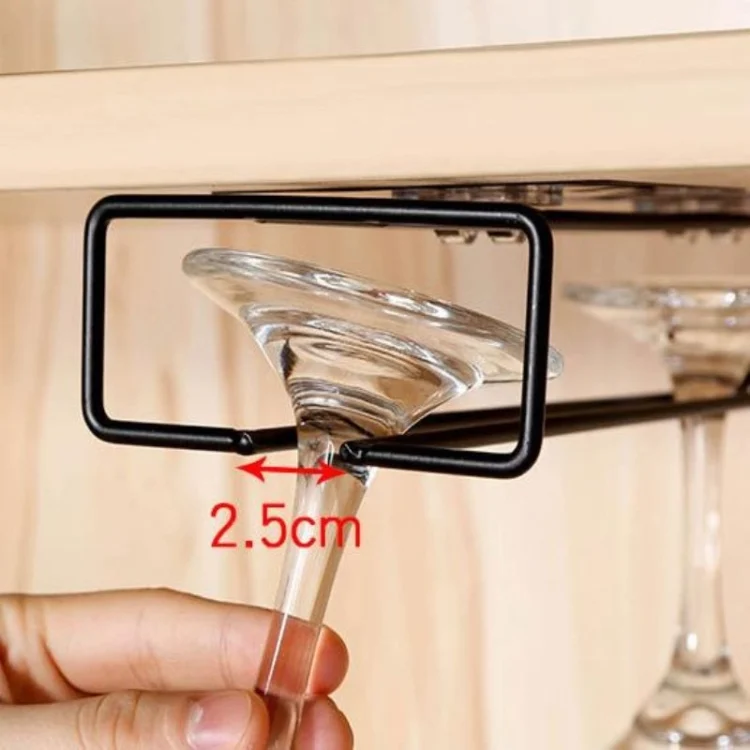 TBD06038074_2.webp Iron  Red Wine Glass Storage Rack Nail Free Upside Down Glass Rack - Image 3