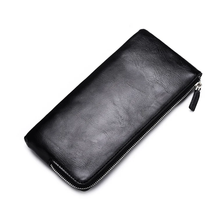 TBD0603814701A.webp Men Long Wallet Soft Leather Zipper Mini Phone Bag Clutch Bag - Image 1