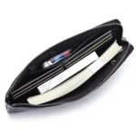 Men Long Wallet Soft Leather Zipper Mini Phone Bag Clutch Bag - Image 3