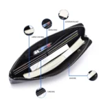 Men Long Wallet Soft Leather Zipper Mini Phone Bag Clutch Bag - Image 5