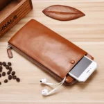 Men Long Wallet Soft Leather Zipper Mini Phone Bag Clutch Bag - Image 8