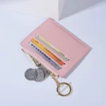 Women PU Leather Small Wallet Short Ultra-thin Color Contrast Splicing Card Holder - Image 6