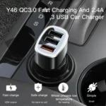 Yesido Y46 42W 3 USB Port Car Fast Charger - Image 9