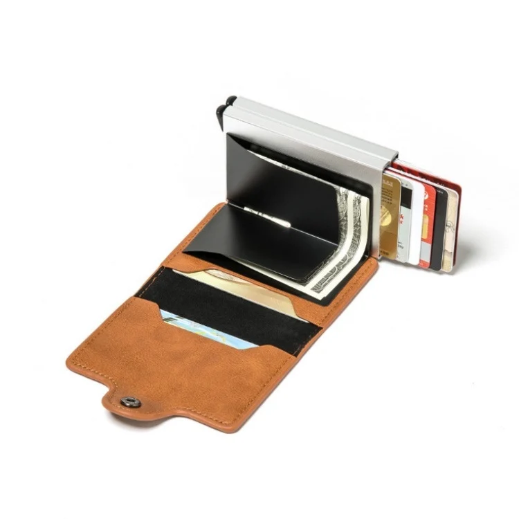 TBD06038251_B3.webp Automatic Pop-up Card Holder Metal Card Box RFID Credit Card Bank Card Box Wallet - Image 4