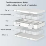24 Grid Large Capacity Sealing Pills Case 3 Times A Day 7 Day Medicine Organizer Box - Image 3