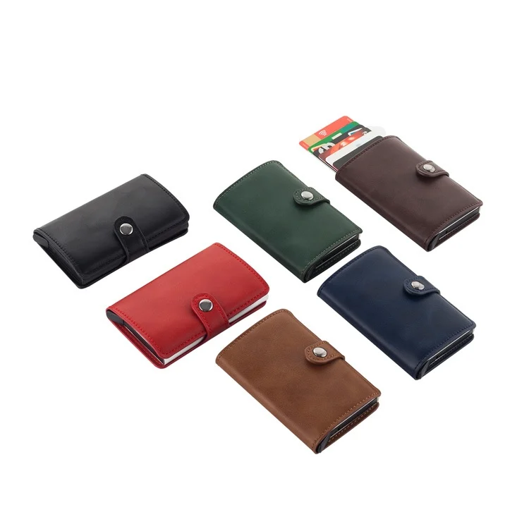 TBD06038262_B1.webp PU Leather Aluminum Alloy Credit Card Case Card Holder RFID  Multipurpose Business Card Wallet - Image 2