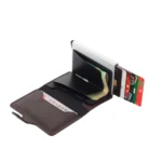 PU Leather Aluminum Alloy Credit Card Case Card Holder RFID  Multipurpose Business Card Wallet - Image 3