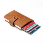 PU Leather Aluminum Alloy Credit Card Case Card Holder RFID  Multipurpose Business Card Wallet - Image 4