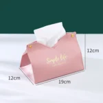 Household Bedroom PU Tissue Bag Car Living Room Paper Storage Box - Image 3