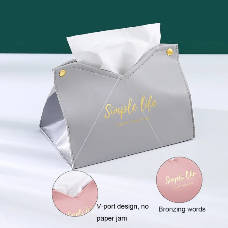 TBD06038309_B3.webp Household Bedroom PU Tissue Bag Car Living Room Paper Storage Box - Image 4