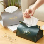 Household Bedroom PU Tissue Bag Car Living Room Paper Storage Box - Image 6