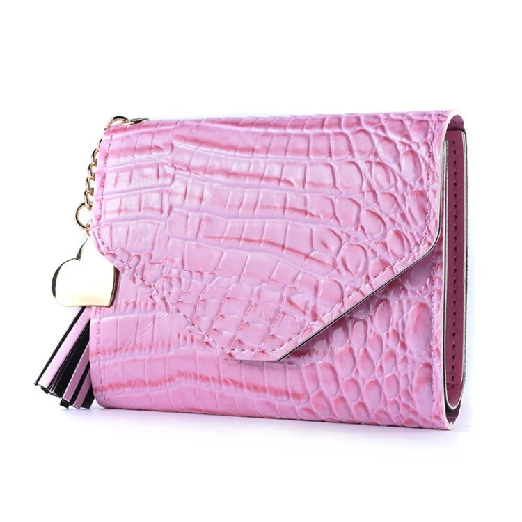 TBD0603831901A.webp Ladies Wallet Tassel Trifold Crocodile Pattern Coin Purse Card Holder - Image 1
