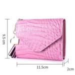 Ladies Wallet Tassel Trifold Crocodile Pattern Coin Purse Card Holder - Image 2