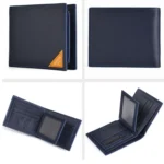 DEABOLAR Men Short Wallet Cross Pattern Tri-Fold Zipper Coin Purse Driver License Card Holder - Image 7