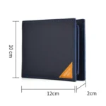 DEABOLAR Men Short Wallet Cross Pattern Tri-Fold Zipper Coin Purse Driver License Card Holder - Image 3