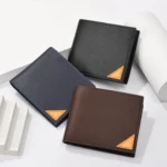 DEABOLAR Men Short Wallet Cross Pattern Tri-Fold Zipper Coin Purse Driver License Card Holder - Image 6