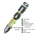 Outdoor Strong Laser Flashlight Telescopic Focus Warning Lighting - Image 3