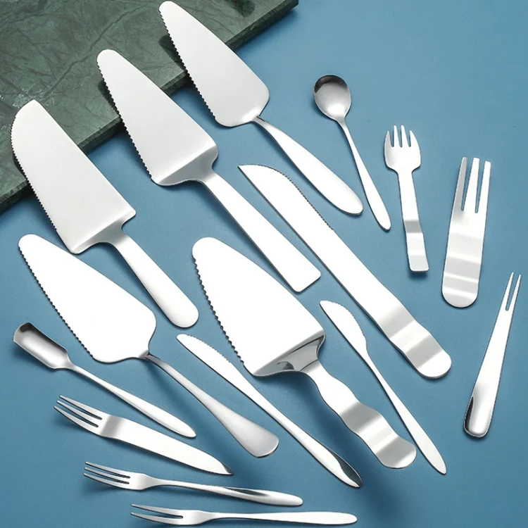 Stainless Steel Cake Knife Fork Set Cake Spoon Moon Cake Knife Fork