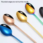 304 Stainless Steel Long Handle Thickened Pointed Spoon Coffee Ice Drink Mixing Spoon - Image 4