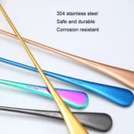 304 Stainless Steel Long Handle Thickened Pointed Spoon Coffee Ice Drink Mixing Spoon - Image 5