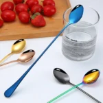 304 Stainless Steel Long Handle Thickened Pointed Spoon Coffee Ice Drink Mixing Spoon - Image 8